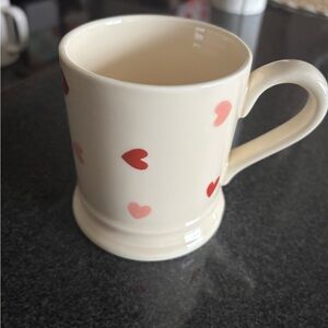 Valentines Day Heart Patterned Cream Mug